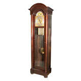 Vintage Georgian Style Mahogany Herschede Grandfather Clock Working 